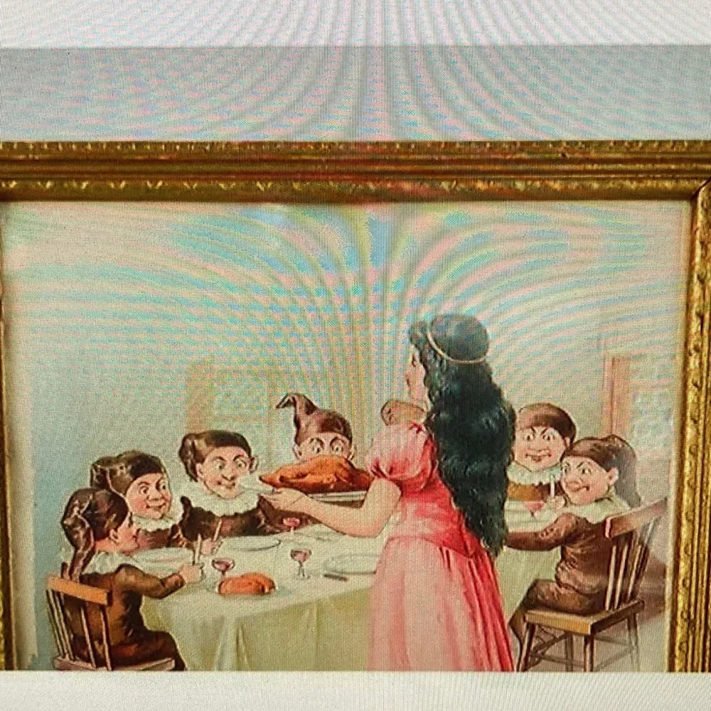 Framed Vintage Art Print with Gold Frame